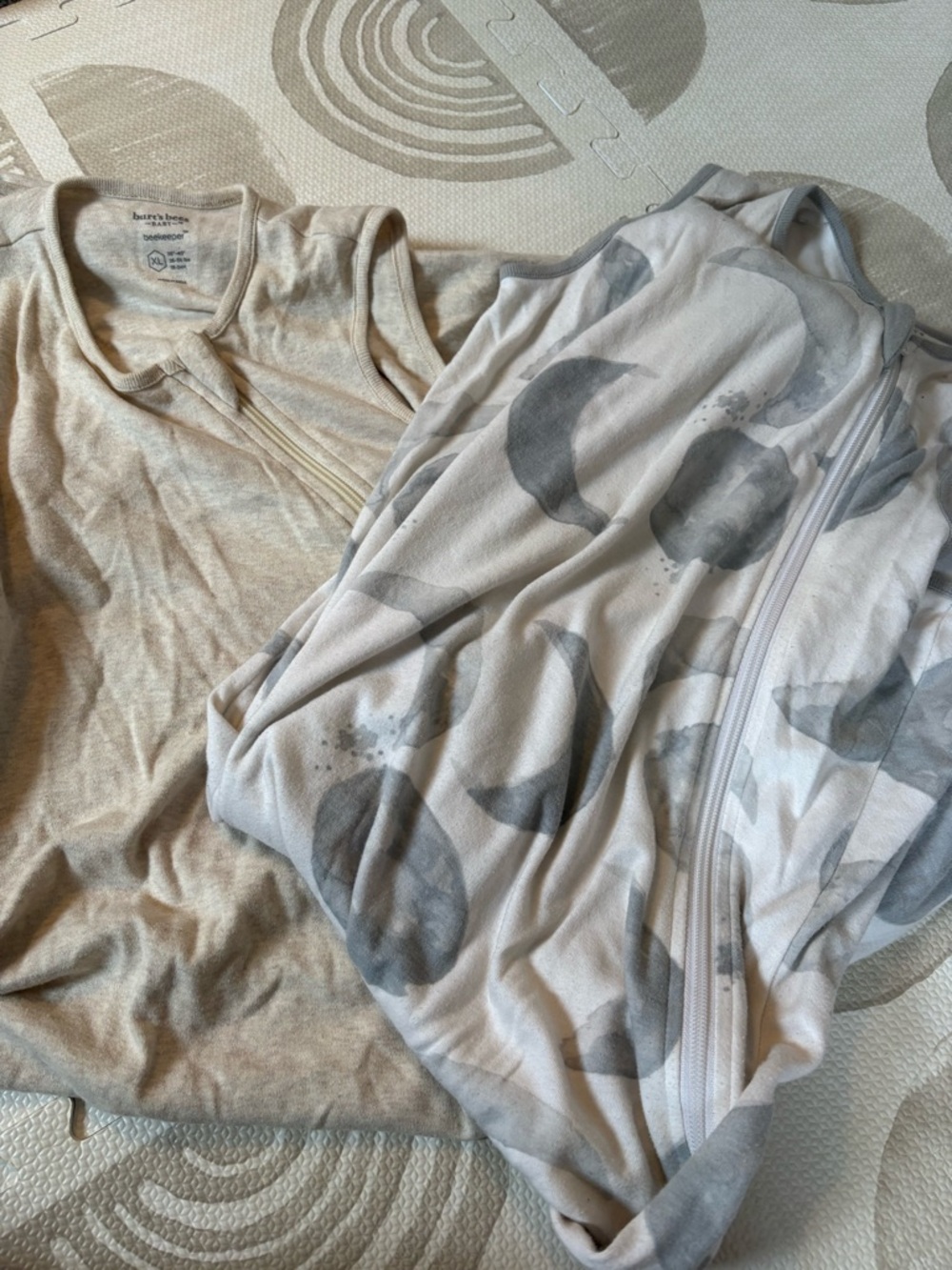 Burt's Bees Baby Gray and Cream Moon Sleep Sack Duo